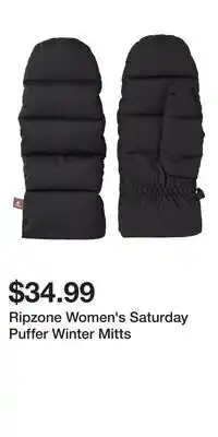 Sport Chek Ripzone Women's Saturday Puffer Winter Mitts offer