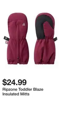 Sport Chek Ripzone Toddler Blaze Insulated Mitts offer
