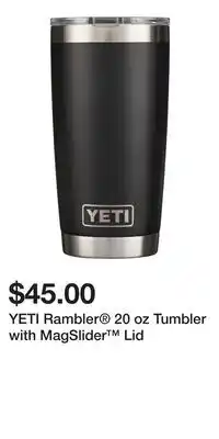 Sport Chek YETI Rambler 20 oz Tumbler with MagSlider Lid offer