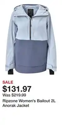 Sport Chek Ripzone Women's Bailout 2L Anorak Jacket offer