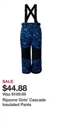 Sport Chek Ripzone Girls' Cascade Insulated Pants offer