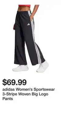 Sport Chek adidas Women's Sportswear 3-Stripe Woven Big Logo Pants offer