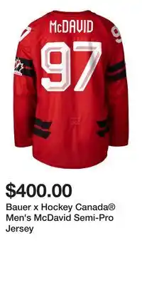 Sport Chek Bauer x Hockey Canada Men's McDavid Semi-Pro Jersey offer