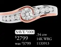 Charm Diamond Glacier Fire 14K White & Rose Gold 0.54CTW Bridal Ring offer