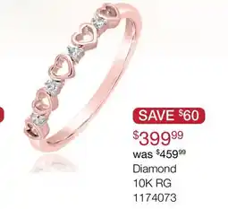 Charm Diamond 10K Rose Gold Diamond Heart Stackable Ring offer