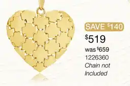 Charm Diamond 10K Yellow Gold Puzzle Heart Pendant No Chain offer