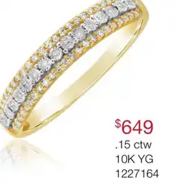 Charm Diamond 0.15CTW Diamond Stackable Band in 10K Yellow Gold offer