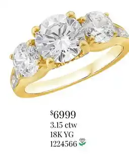 Charm Diamond Above Love Lab Grown 3.15CTW Diamond Bridal Ring in 18K Yellow Gold offer