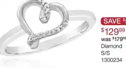 Charm Diamond Diamond Heart Promise Ring in Sterling Silver offer