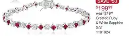 Charm Diamond Sterling Silver Created Ruby and Created White Sapphire Bracelet offer