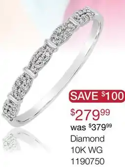 Charm Diamond 10K White Gold Diamond Stackable Ring offer
