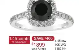 Charm Diamond 10K White Gold Black & White 1.45CTW Diamond Bridal Ring offer