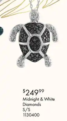 Charm Diamond Sterling Silver Midnight Diamond Turtle Pendant offer