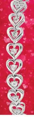 Charm Diamond Sterling Silver 0.09CTW Diamond Heart Bracelet offer