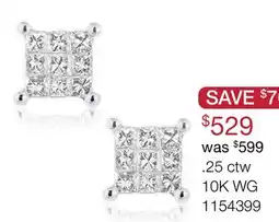 Charm Diamond 10K White Gold 0.25CTW Princessa Diamond Earrings offer
