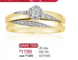 Charm Diamond 0.25CTW Diamond Bridal Set in 10K Yellow Gold offer