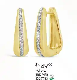 Charm Diamond Lab Grown 0.23CTW Diamond Hoop Earrings in 18K Yellow Gold Vermeil offer