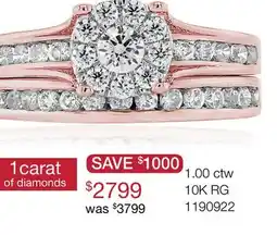 Charm Diamond 10K Rose Gold 1.00CTW Diamond Bridal Set offer