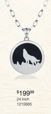 Charm Diamond Sterling Silver Wolf Medallion 24 Pendant offer