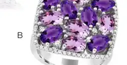 Charm Diamond Sterling Silver Amethyst & White Zircon Ring offer