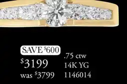 Charm Diamond Glacier Fire Canadian Diamond 14K Yellow Gold 0.74CTW Bridal Ring offer