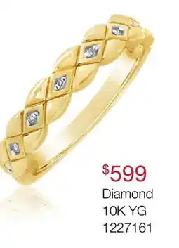 Charm Diamond Diamond Stackable Ring in 10K Yellow Gold offer
