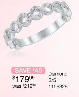 Charm Diamond Sterling Silver Diamond Infinity Ring offer