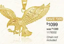 Charm Diamond 10K Yellow Gold Eagle Pendant offer
