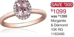 Charm Diamond 10K Rose Gold Morganite & 0.11CTW Diamond Bridal Ring offer