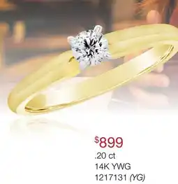 Charm Diamond 0.20CT Diamond Solitaire Ring in 14K Yellow and White Gold offer