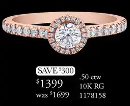 Charm Diamond Glacier Fire 10K Rose Gold 0.50CTW Diamond Ring offer