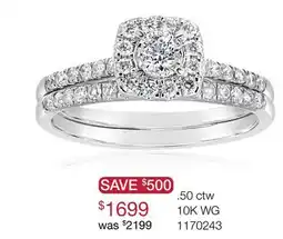 Charm Diamond 10K White Gold 0.50CTW Bridal Set offer