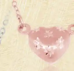 Charm Diamond 10K Rose Gold 18 Heart Diamond Cut Necklace offer