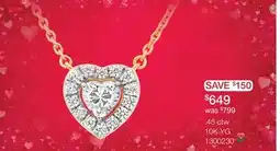 Charm Diamond Loving Hearts Lab Grown 0.45CTW Diamond Pendant in 10K Yellow Gold offer