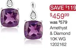 Charm Diamond Amethyst & Diamond 10K WG offer