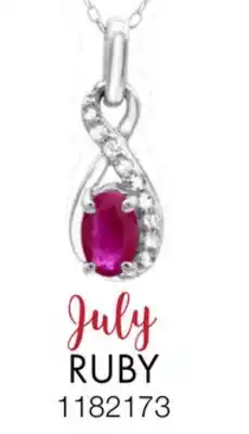 Charm Diamond Sterling Silver Ruby & White Topaz Pendant offer