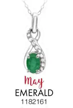 Charm Diamond Sterling Silver Emerald & White Topaz Pendant offer