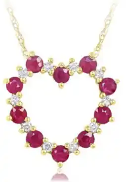 Charm Diamond Created Ruby & Lab Grown Diamond 10K YG offer