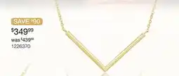 Charm Diamond 10K Yellow Gold 18 Chevron Necklace offer