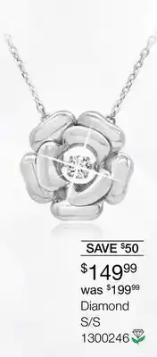 Charm Diamond New Brilliance Lab Grown Dancing Diamond Rose Pendant in Sterling Silver offer