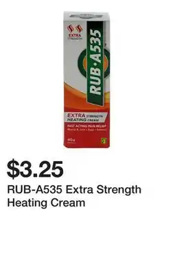 Dollarama RUB-A535 Extra Strength Heating Cream offer
