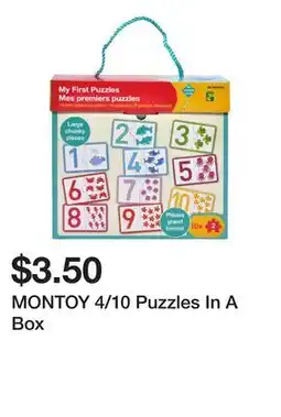 Dollarama MONTOY 4/10 Puzzles In A Box offer