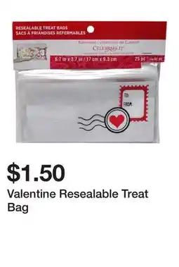 Dollarama Valentine Resealable Treat Bag offer
