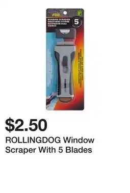 Dollarama ROLLINGDOG Window Scraper With 5 Blades offer