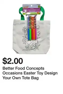 Dollarama Better Food Concepts Occasions Easter Toy Design Your Own Tote Bag offer