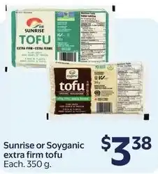 Walmart Sunrise or Soyganic extra firm tofu offer