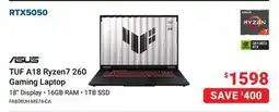 Visions Electronics ASUS TUF A18 Ryzen7 260 Gaming Laptop offer