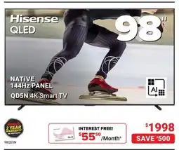 Visions Electronics Hisense 98 QD5N 4K Smart TV offer