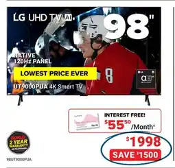 Visions Electronics LG 98 NATIVE 120Hz PANEL UT9000PUA 4K Smart TV offer