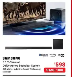 Visions Electronics SAMSUNG 3.1. 2-Channel Dolby Atmos Soundbar System offer